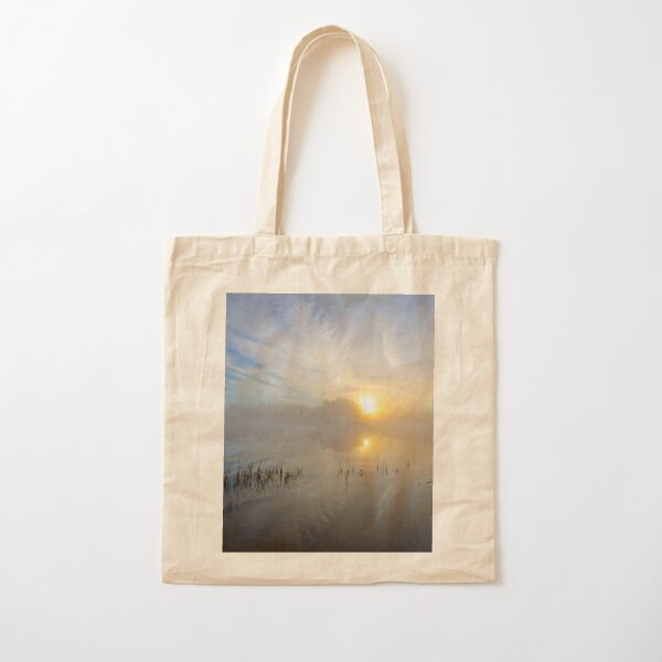 Upper Hudson River Misty Sunrise Cotton Tote Bag