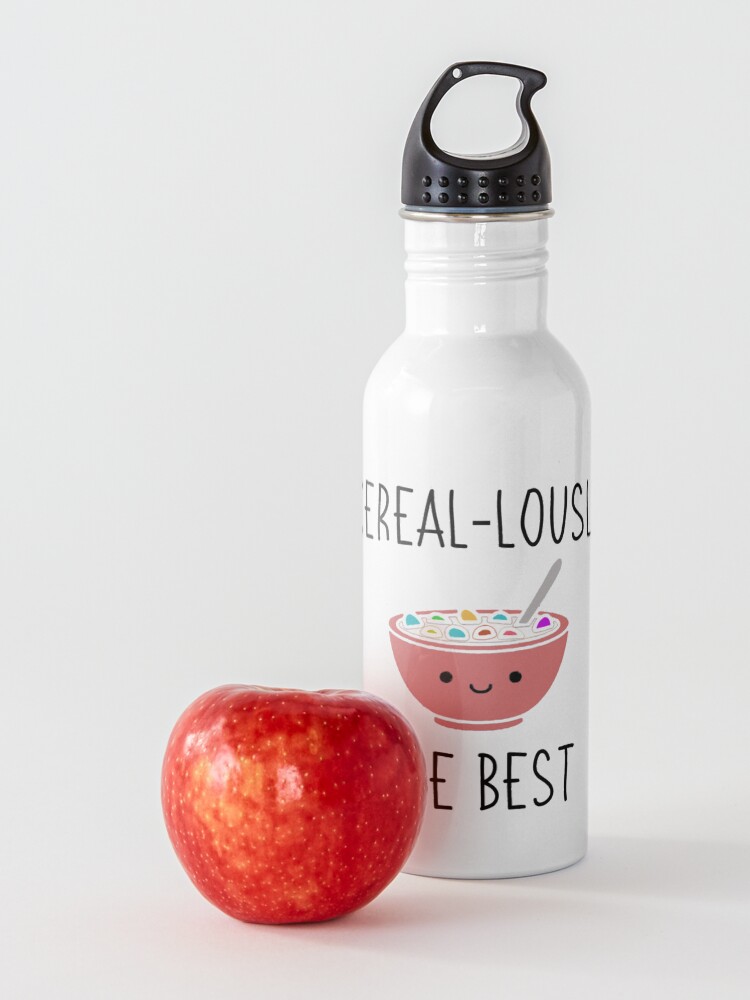 "Cereallously The Best Cereal Food Pun" Water Bottle by FLAREapparel