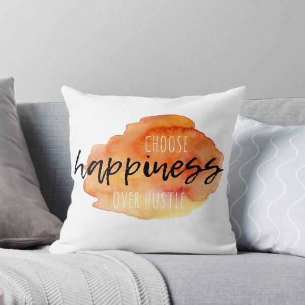 Item preview, Choose Happiness Over Hustle Orange Watercolor Affirmation designed and sold by ArianaDagan.