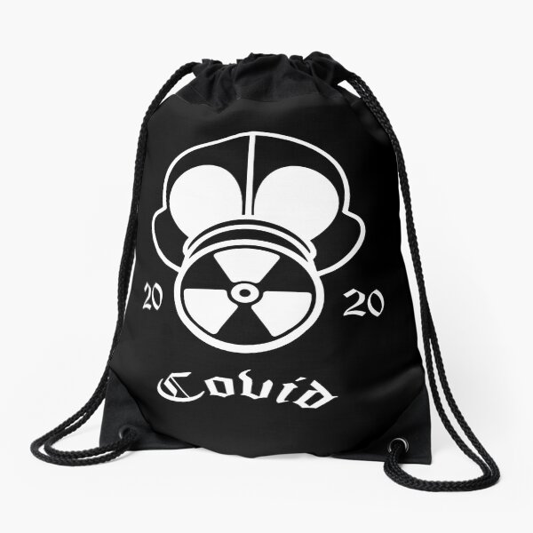 Gas Mask Covid 2020 White Drawstring Bag
