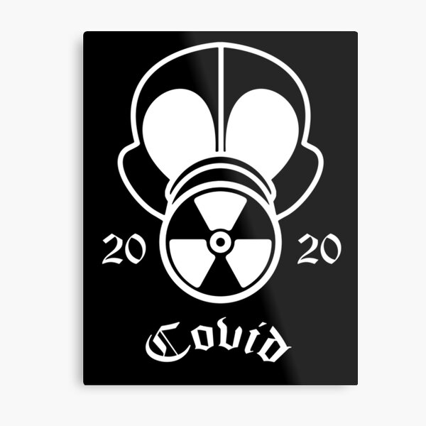 Gas Mask Covid 2020 White Metal Print
