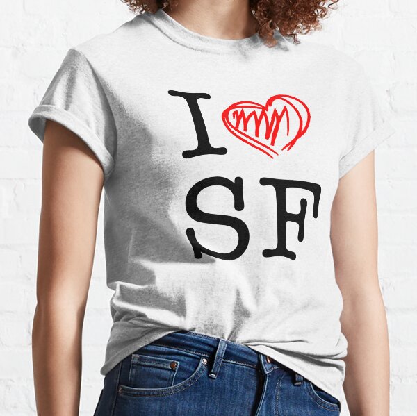 SAN FRANCISCO 49ERS WOMENS LARGE GLITTER HEART LOVE 49ERS TEE T SHIRT BLACK  NFL