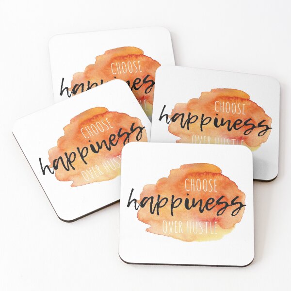 Item preview, Choose Happiness Over Hustle Orange Watercolor Affirmation designed and sold by ArianaDagan.