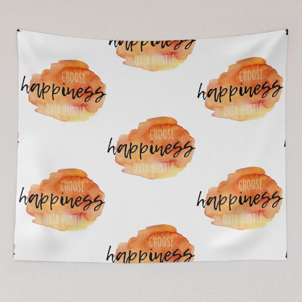 Item preview, Choose Happiness Over Hustle Orange Watercolor Affirmation designed and sold by ArianaDagan.
