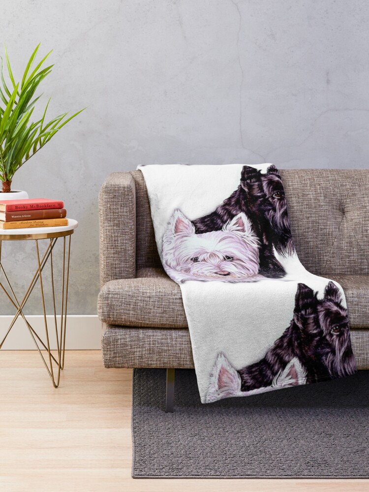 Alternate view of Scotty and Westie Gallimaufry Throw Blanket