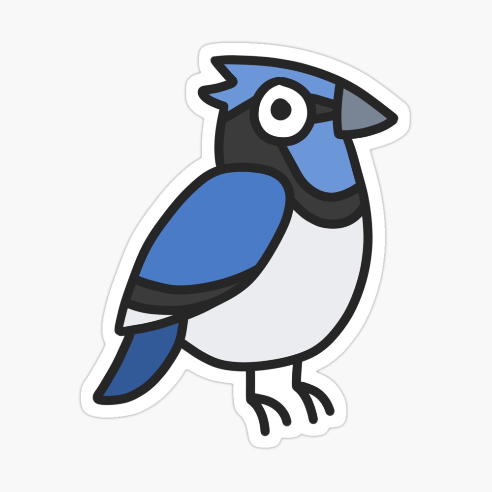 Funny and cute bird transparency sticker, Blue Jay. AI Generative. 23574912  PNG