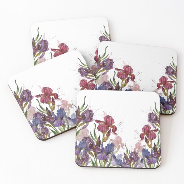 Item preview, Ink Splash Watercolour Iris Flower Painting Pattern designed and sold by TattooZanda.