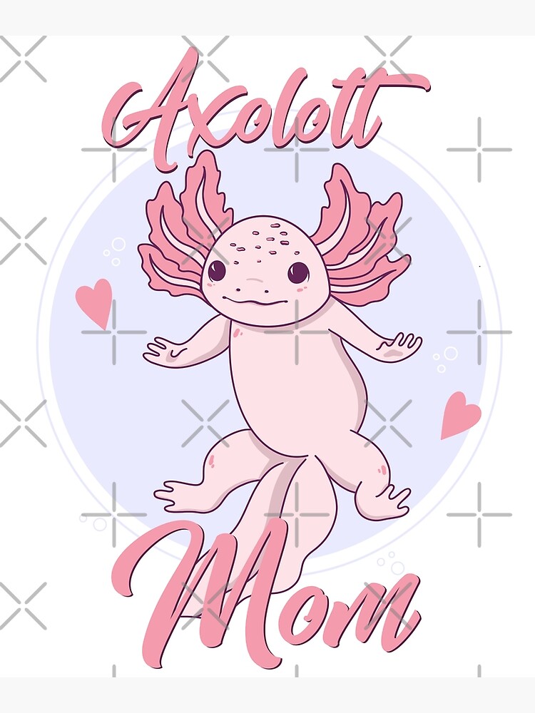 Pink Axolotl Print Personalised Gifts, Leucistic Axolotl Gifts