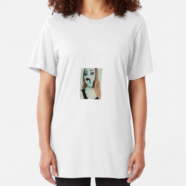 Spooky Zombie Girl Slim Fit T-Shirt