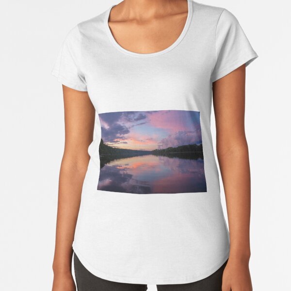 Upper Hudson River Sunset Premium Scoop T-Shirt