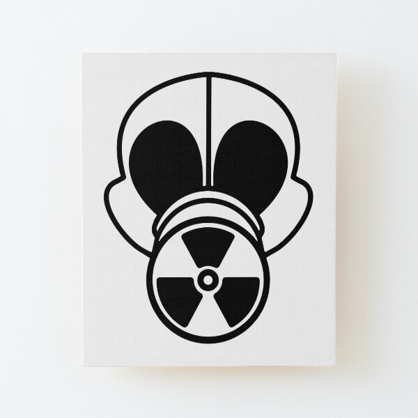 Gas Mask Wood Mounted Print