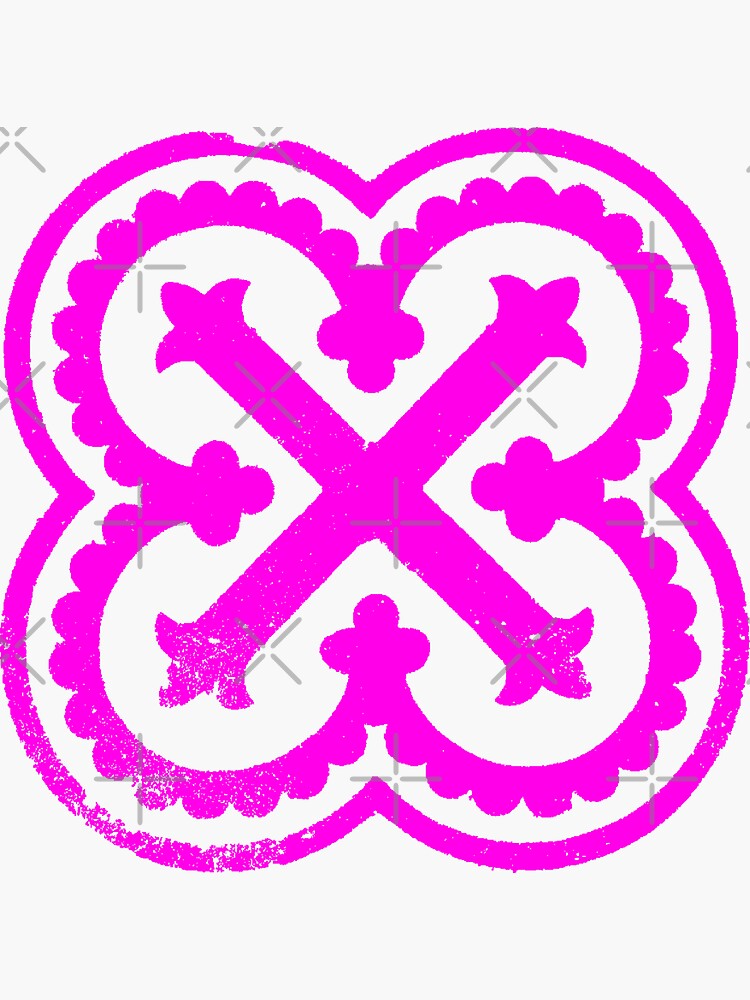 Thumbnail 3 of 3, Sticker, Old Glasgow Tile (Pink) designed and sold by TheRandomFactor.