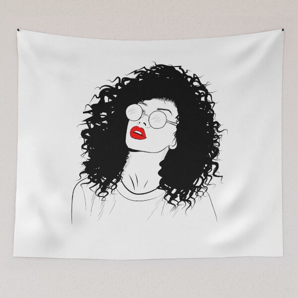 Item preview, Red Lipstick, Curly Haired Girl designed and sold by La-terra.