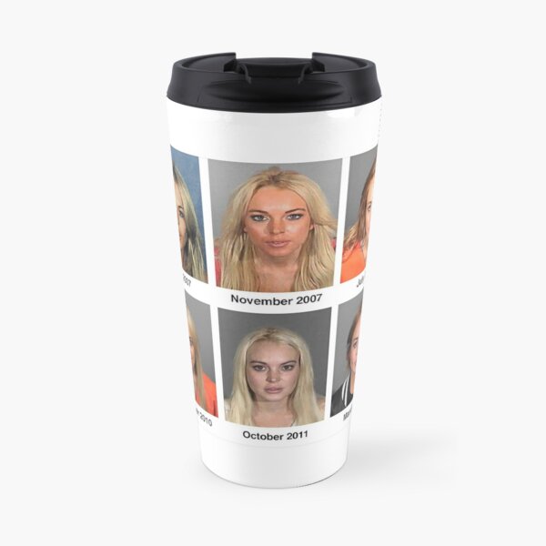 Lohan Mugshots Travel Mug