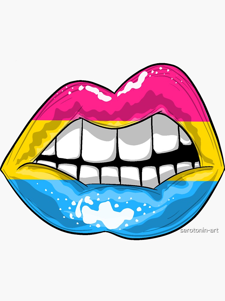 Lgbt Pride Lips Pansexual Sticker By Serotonin Art Redbubble