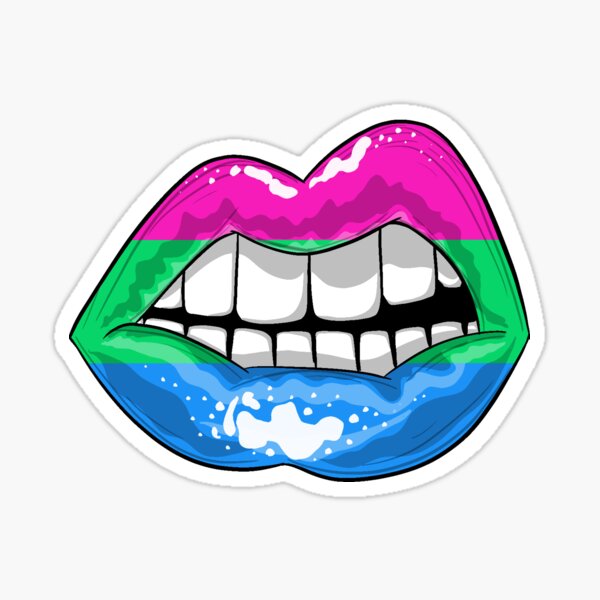 Lgbt Pride Lips Polysexual Sticker For Sale By Serotonin Art Redbubble