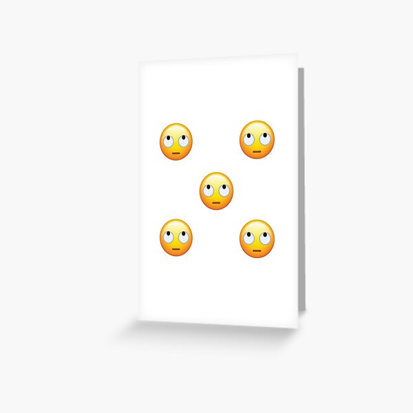 Embarrassed Face Greeting Cards Redbubble - roblox awkward eye roll