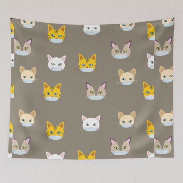 Item preview, All Cats Wearing Masks Pattern Graphic illustration designed and sold by MerchSpot.