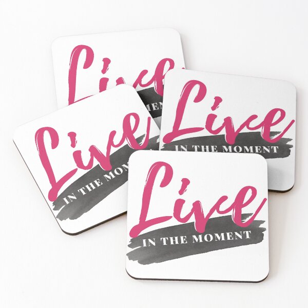 Item preview, Live In The Moment Affirmation Motivational Watercolor Pink and Black Quote designed and sold by ArianaDagan.