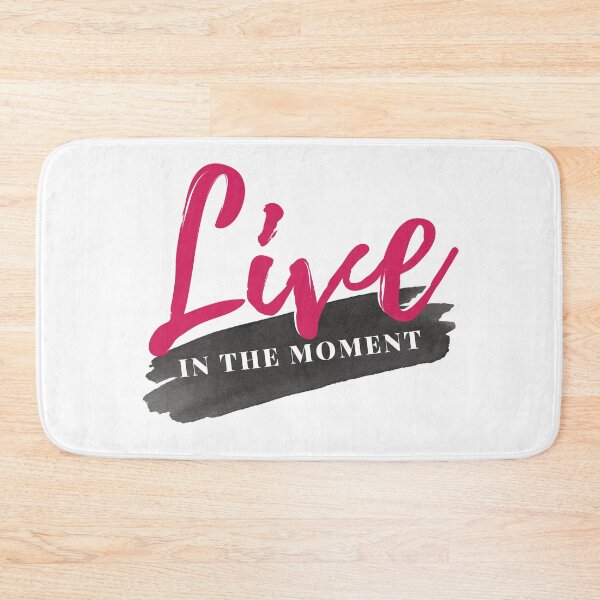 Item preview, Live In The Moment Affirmation Motivational Watercolor Pink and Black Quote designed and sold by ArianaDagan.