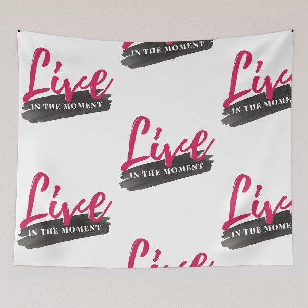 Item preview, Live In The Moment Affirmation Motivational Watercolor Pink and Black Quote designed and sold by ArianaDagan.