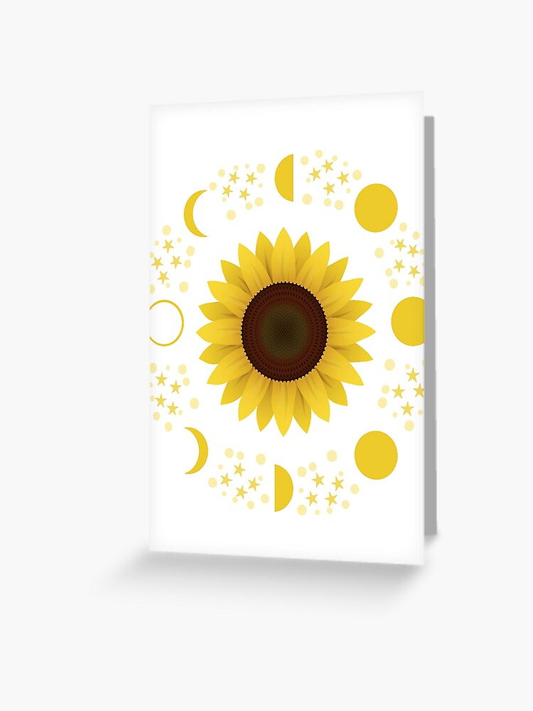 Tarjetas de felicitación «Fases Lunares Girasol Flor Astronomía» de  ChaterOne | Redbubble