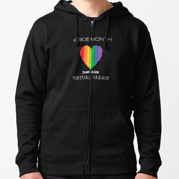 Pride Month June Virtual Parade Zipped Hoodie