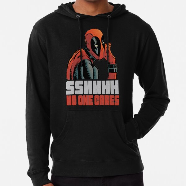 Funny Gifts Deadpool's SHHH No One Cares Whisper Lightweight Hoodie