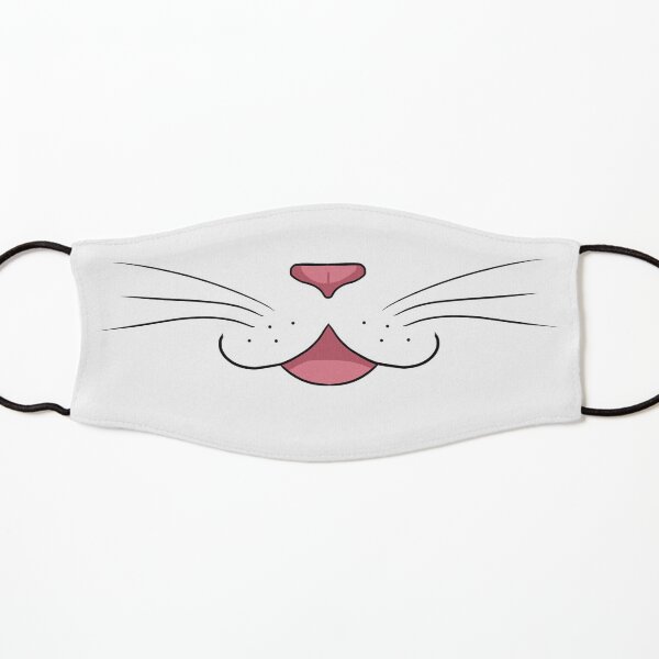 White Cat Face Kids Mask