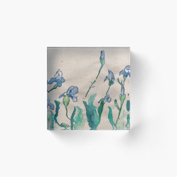 Irises in the Garden Acrylic Block