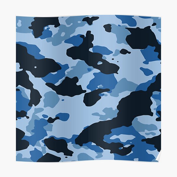 "Light Blue Camo" Poster for Sale by bkroijer Redbubble