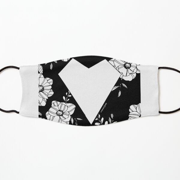 Geometric Heart on Florals Kids Mask