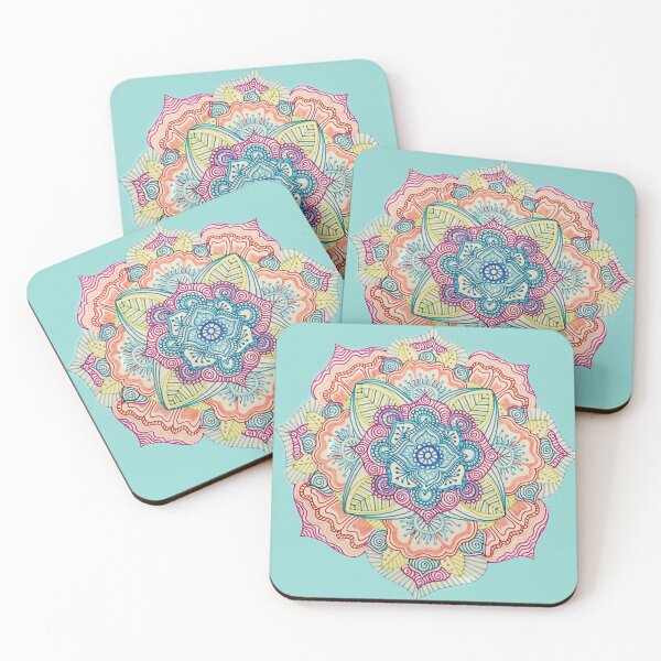 Item preview, Floral Mandala on Teal Background designed and sold by mikaylawright.