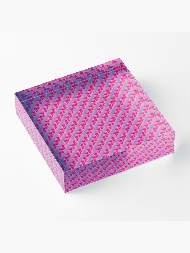 Alternate view of Happiness is Pink - Colorful Floral Geometric Pattern Acrylic Block