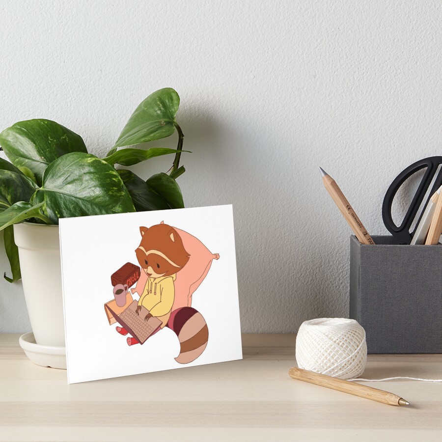 "Lofi Beats Raccoon" Art Board Print for Sale by maryamzza | Redbubble