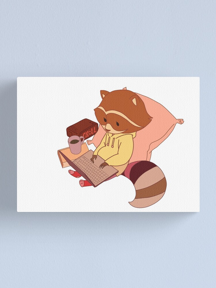 "Lofi Beats Raccoon" Canvas Print for Sale by maryamzza | Redbubble