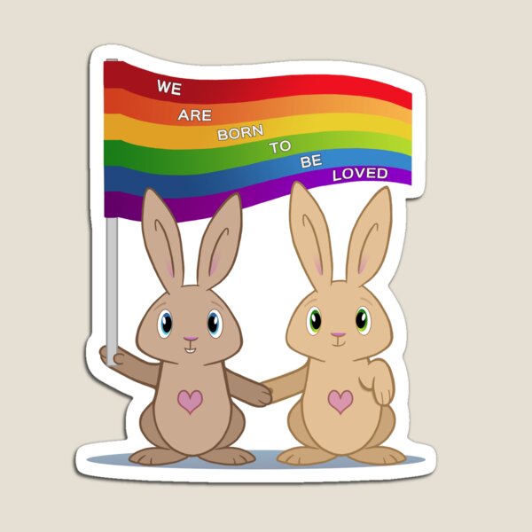Skip & Pip (aka the Pride Bunnies) Magnet