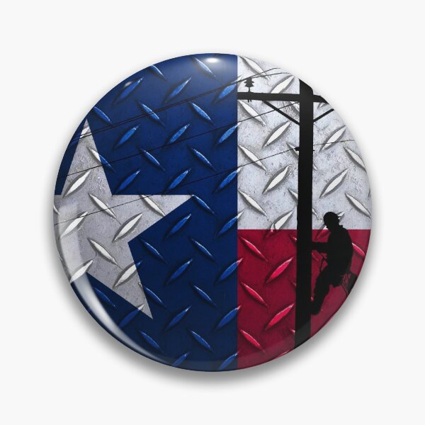 Item preview, Lineman with Diamond Plated Texas Flag designed and sold by Ken Macune.