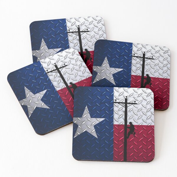 Item preview, Lineman with Diamond Plated Texas Flag designed and sold by Ken Macune.