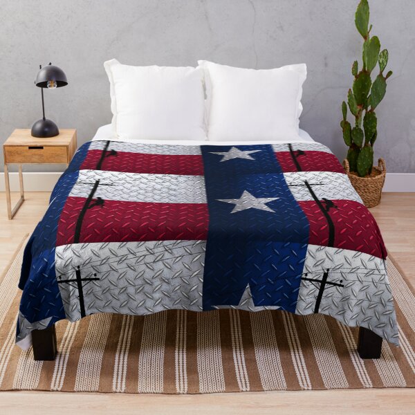Item preview, Lineman with Diamond Plated Texas Flag designed and sold by Ken Macune.
