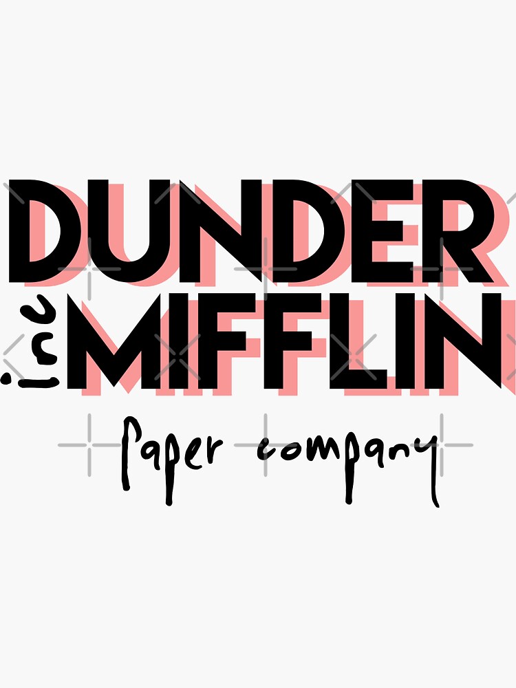 Dunder Mifflin Logo - B/W Sticker Sticker for Sale by pickledbeets