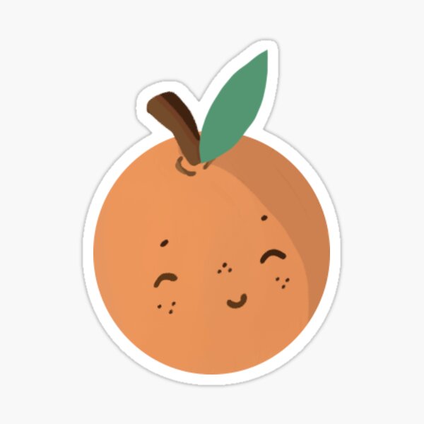 Cute Orange Clementine Sticker Water Resistant Laminated Vinyl Decal
