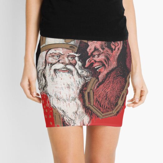 St. Nicholas and Krampus Mini Skirt