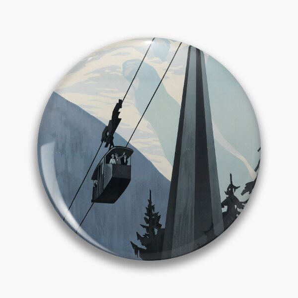 Item preview, PLM Funiculaire Chamonix Planpraz vintage travel poster designed and sold by stickart-marek.
