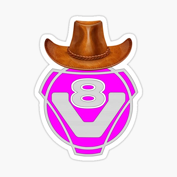 Sombrero Vaquero V8 Rosa Pegatina