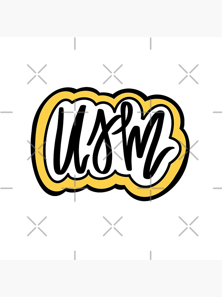 "USM sticker" Throw Pillow by Kaitwaltman Redbubble