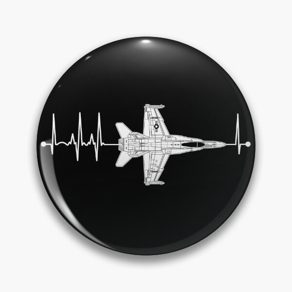 Item preview, F18 Hornet Schematic Airplane Pulse EKG Pilot Heartbeat Gear designed and sold by DynamicDesign.