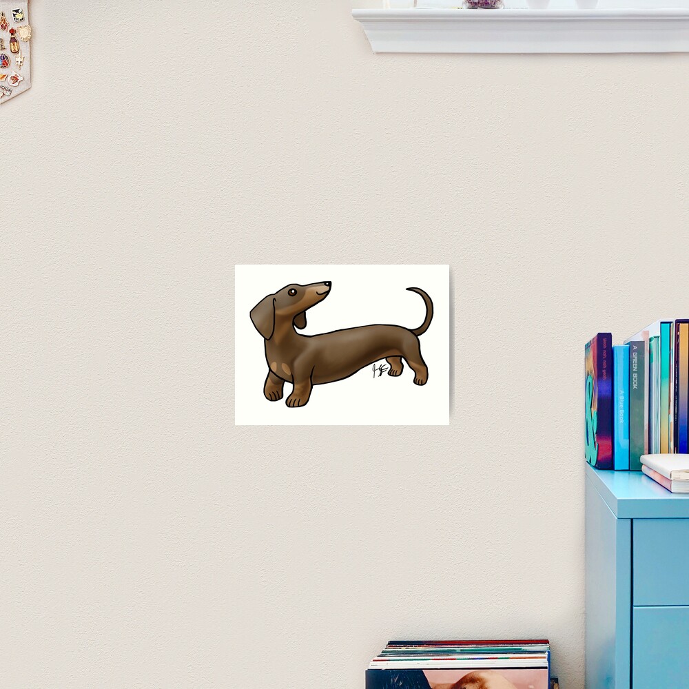 Smooth Coat Dachshund - Brown and Tan Art Print