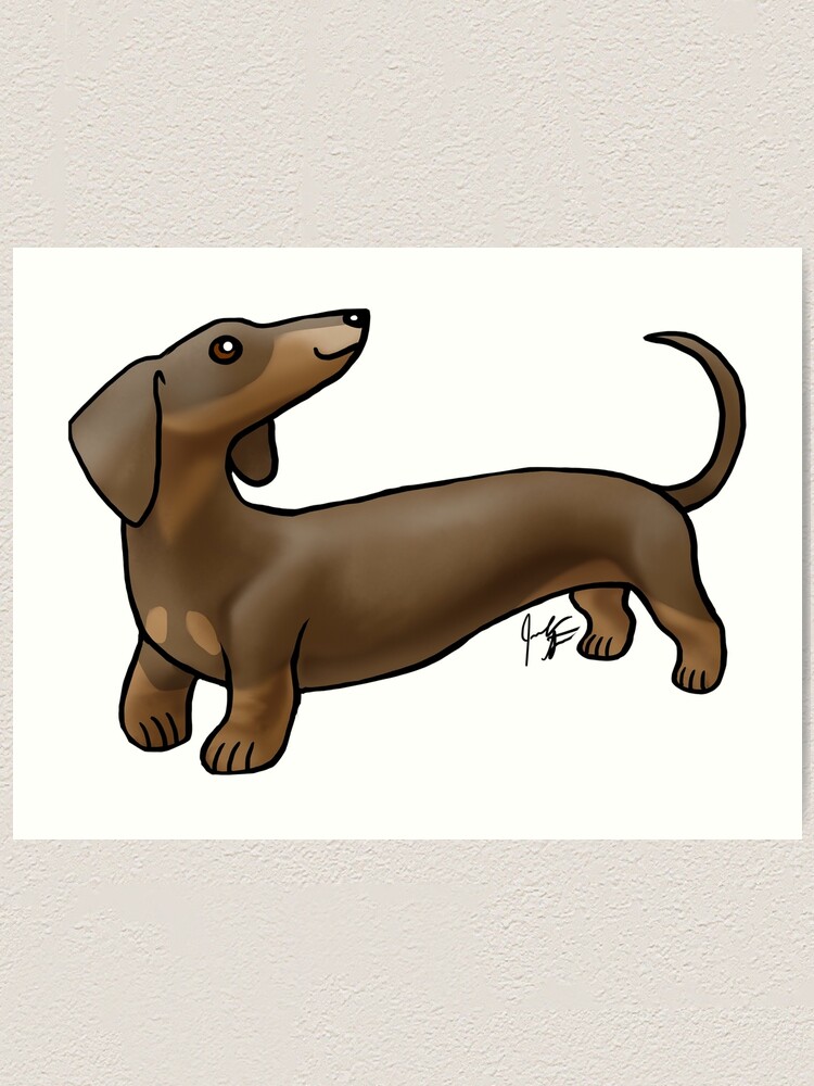 Alternate view of Smooth Coat Dachshund - Brown and Tan Art Print