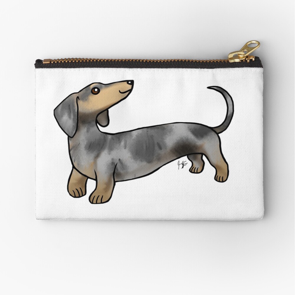 Smooth Coat Dachshund - Dappled Zipper Pouch